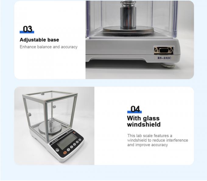 読み取れる性 0.001g 精密バランス 検査器具 分析バランス スケール ドラフシールド 3